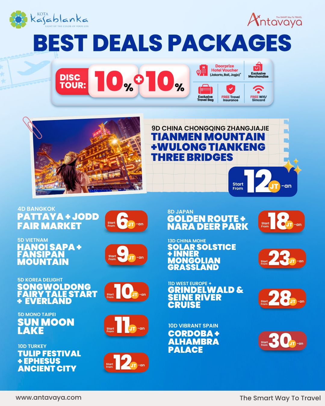Dapatkan Diskon Paket Tour up to 10% + 10%