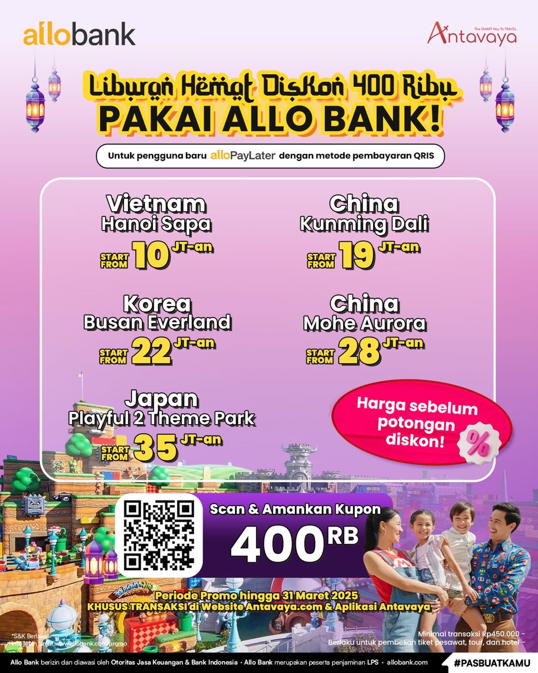 Liburan Hemat Diskon Rp400 Ribu di Web dan Aplikasi Antavaya