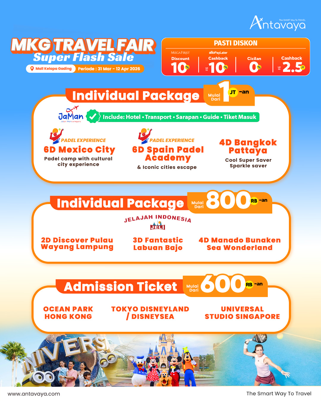 Promo Individual Package dan Tiket Wisata di MKG TF
