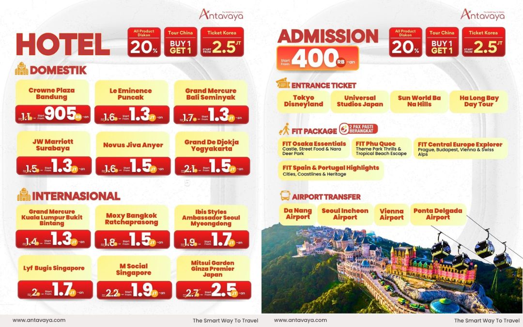 Promo Hotel dan Admission Ticket