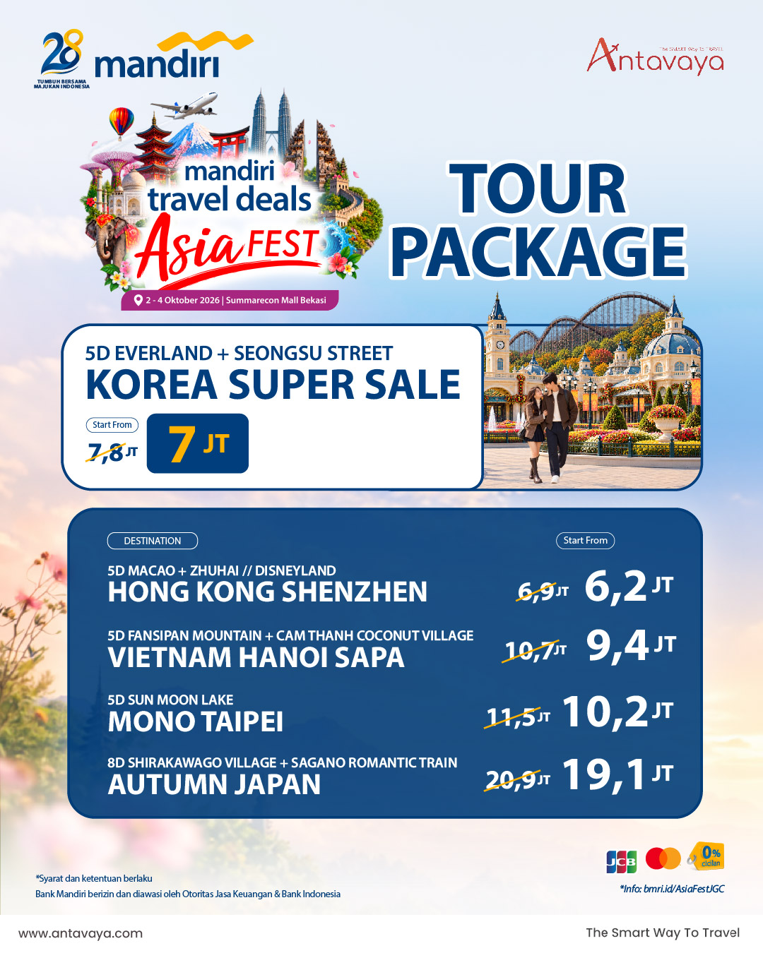 Berbagai paket tour di Mandiri Asia Fest SMB 2026