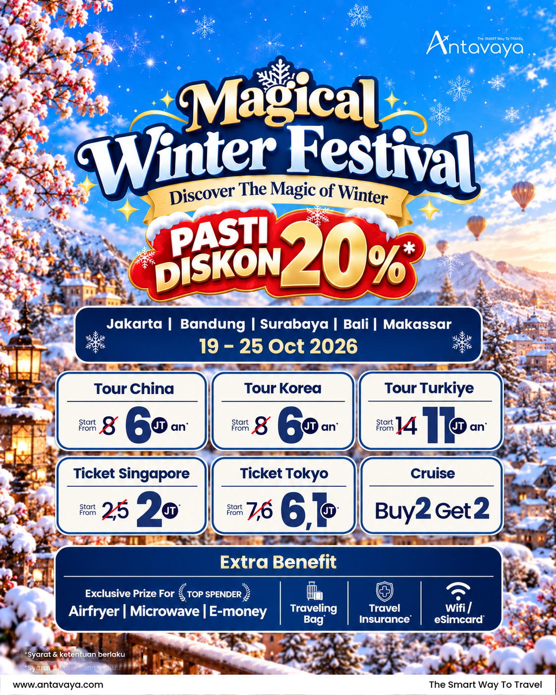 Cari promo liburan akhir tahun di Antavaya TF 2026